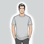 plain light grey short-sleeved t-shirt image